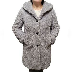 Sam Edelman Women's Gray Teddy Coat